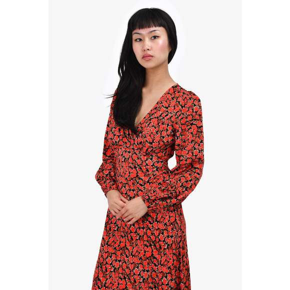 Faithfull The Brand Red Floral Maxi Dress Size 2 - Picture 3 of 3